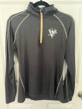 NHL Pittsburgh Penguins Black Pullover with Gold Trim